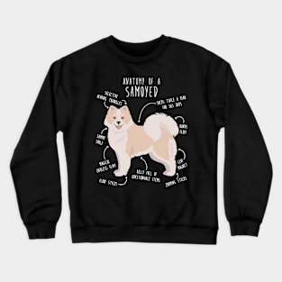 White and Biscuit Samoyed Dog Anatomy Crewneck Sweatshirt